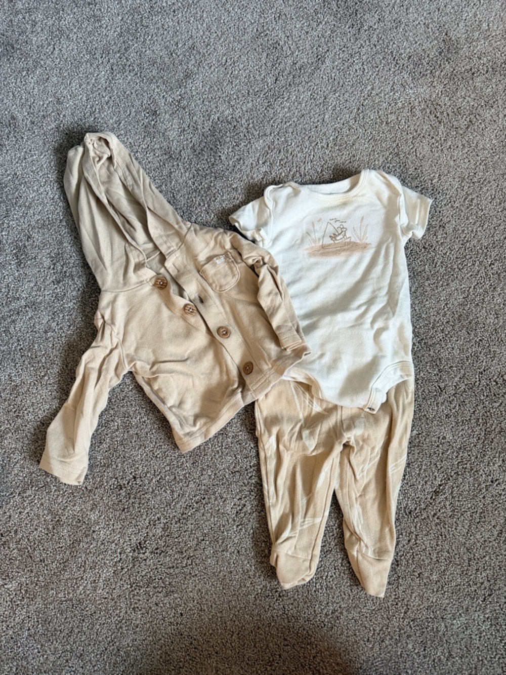 Carter's Cream Beige Three-Piece Baby Matching Set